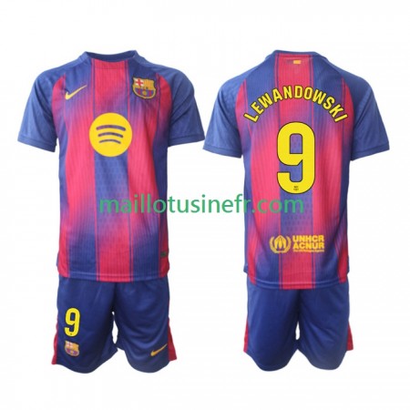 Maillot de Foot FC Barcelone Robert Lewandowski 9 Domicile 2025-26 - Enfant